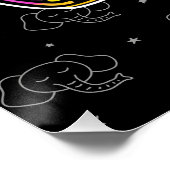 Schattigee Baby Olifant zit digitale illustratie Perfect Poster (Hoek)