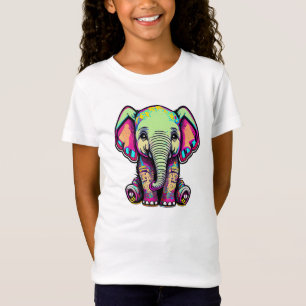 Schattigee Baby Olifant zit digitale illustratie T-shirt