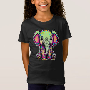Schattigee Baby Olifant zit digitale illustratie T-shirt