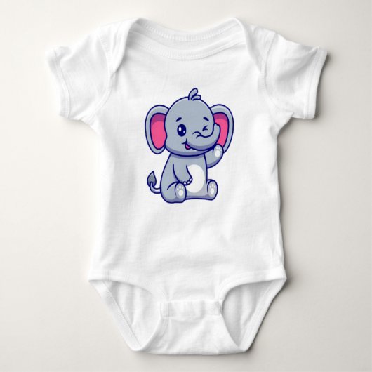 Schattigee Baby olifant zittende Cartoon-23800 Romper (Voorkant)