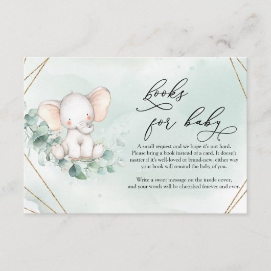 Schattigee Baby Olifantsgroen Eucalyptuskrans Informatiekaartje (Voorkant)