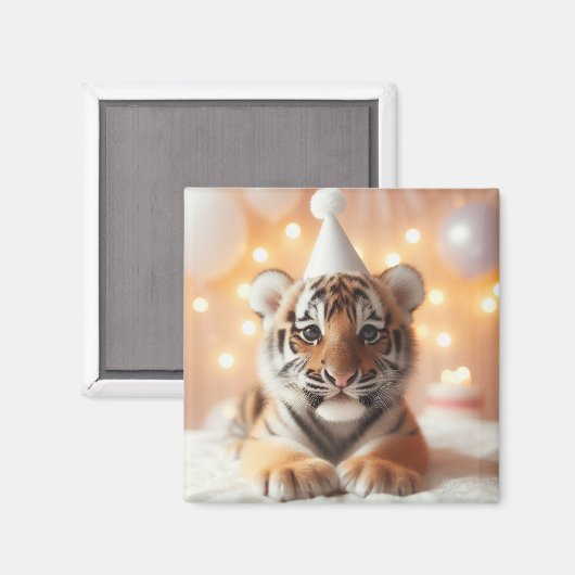 Schattigee Baby onthult neutrale gele Baby-tijger Magneet (Voorkant / Achterkant)