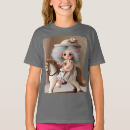 Schattigee Baby op een houten paard T-shirt