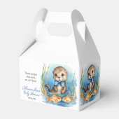 Schattigee Baby Otter Boy Baby shower Bedankdoosjes (Achterkant)
