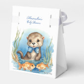 Schattigee Baby Otter Boy Baby shower Bedankdoosjes (Achterkant)