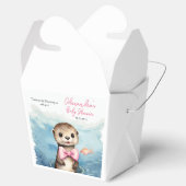 Schattigee Baby Otter Meisje Baby shower Bedankdoosjes (Geopend)