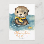 Schattigee Baby Otter Neutral Baby shower Luier Ra Informatiekaartje (Achterkant)