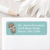 Schattigee Baby Otter Pup Etiket (Insitu)