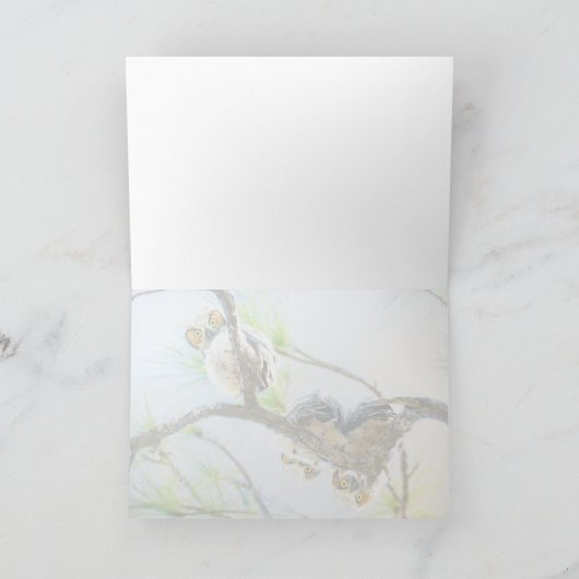 Schattigee Baby Owls Blank All Occasion Feestdagen Kaart (Binnen)