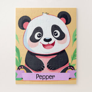 Schattigee Baby Panda aangepaste naam Legpuzzel