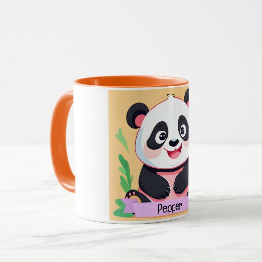 Schattigee Baby Panda aangepaste naam Mok (Voorkant links)