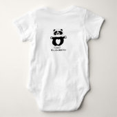 Schattigee Baby Panda add-naam Romper (Achterkant)