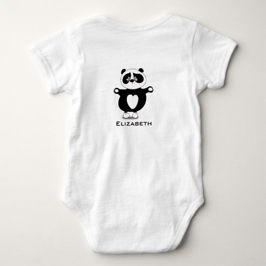 Schattigee Baby Panda add-naam Romper (Achterkant)