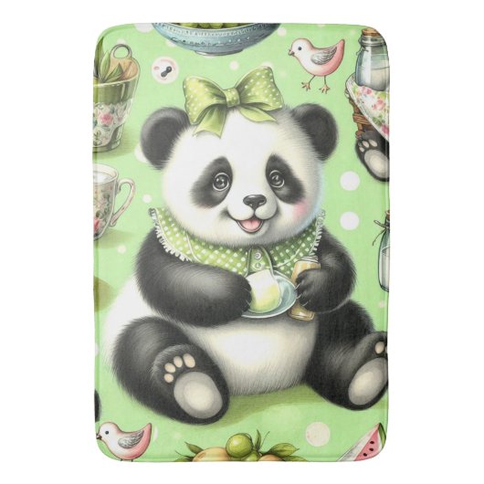 Schattigee Baby Panda Badmat (Voorkant Verticaal)
