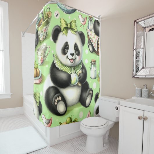  Schattigee Baby Panda Douchegordijn (In situ)