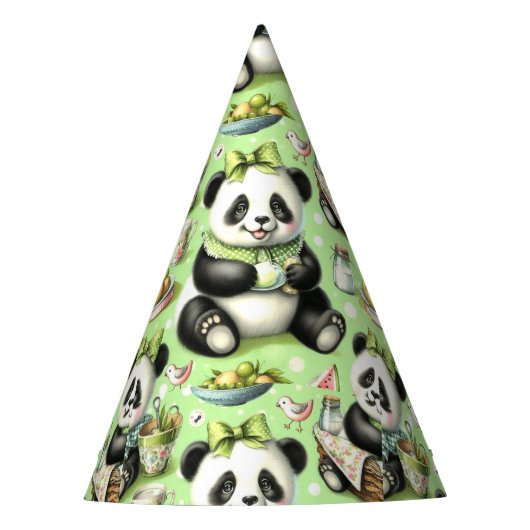 Schattigee Baby Panda Feesthoedjes (Voorkant)