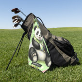Schattigee Baby Panda Golfhanddoek (Groen)