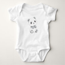 Schattigee Baby Panda Illustratie Baby Jersey Body