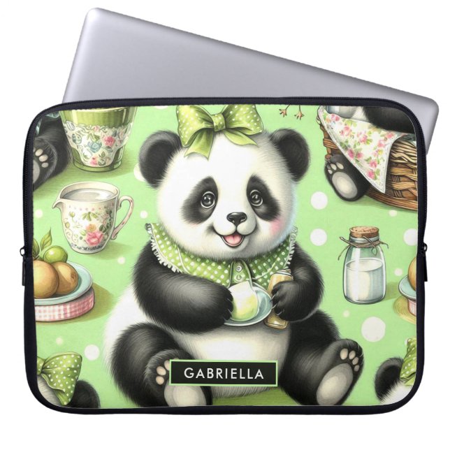  Schattigee Baby Panda Laptop Sleeve (Voorkant)