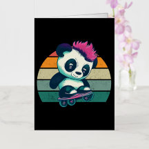 Schattigee Baby Panda met mohawk | Schaatser Panda