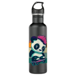 Schattigee Baby Panda met mohawk | Schaatser Panda Waterfles