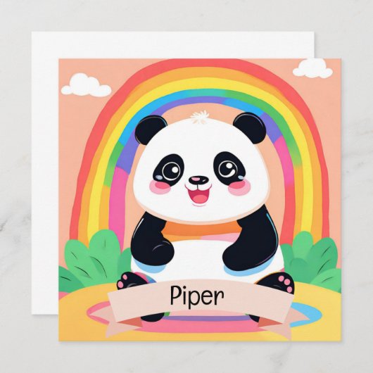 Schattigee Baby Panda Rainbow (Voorkant / Achterkant)