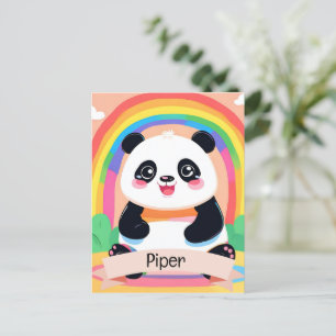 Schattigee Baby Panda Rainbow Briefkaart