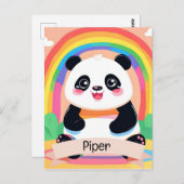 Schattigee Baby Panda Rainbow Briefkaart (Voorkant / Achterkant)