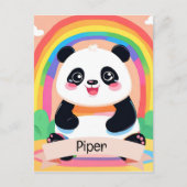 Schattigee Baby Panda Rainbow Briefkaart (Voorkant)