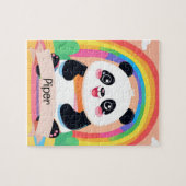 Schattigee Baby Panda Rainbow Legpuzzel (Horizontaal)