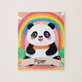 Schattigee Baby Panda Rainbow Legpuzzel (Verticaal)
