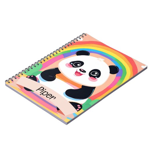 Schattigee Baby Panda Rainbow Notitieboek (Linkerzijde)