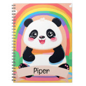 Schattigee Baby Panda Rainbow Notitieboek (Voorkant)