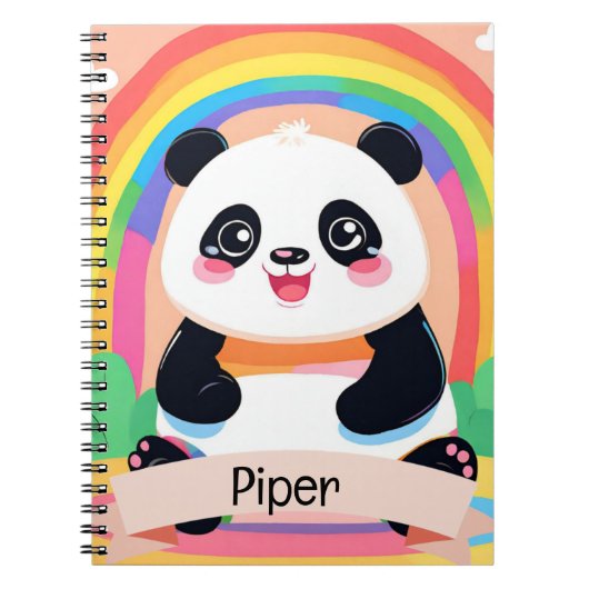 Schattigee Baby Panda Rainbow Notitieboek (Voorkant)