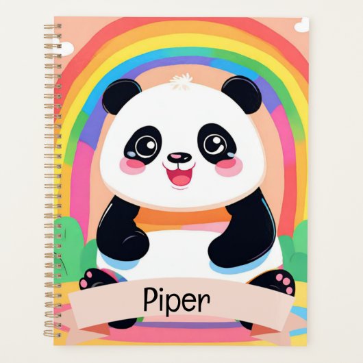 Schattigee Baby Panda Rainbow Planner (Voorkant)
