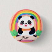 Schattigee Baby Panda Rainbow Ronde Button 3,2 Cm (Voorkant)