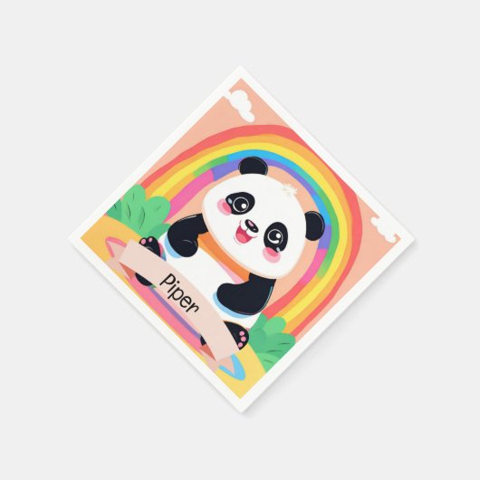 Schattigee Baby Panda Rainbow Servet (Hoek)
