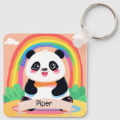Schattigee Baby Panda Rainbow Sleutelhanger (Achterkant)