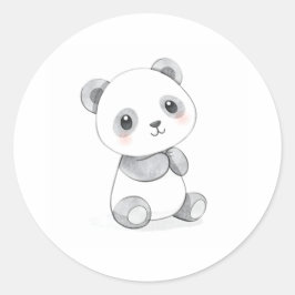 Schattigee Baby Panda Sticker Waterverf Illustrati