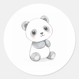 Schattigee Baby Panda Sticker Waterverf Illustrati