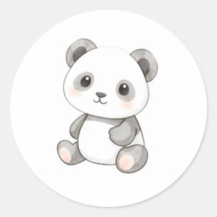 Schattigee Baby Panda Sticker Waterverf Illustrati