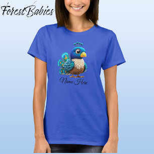 Schattigee Baby Peacock Bird Whimsical Cartoon Gra T-shirt