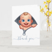Schattigee Baby Peeking uit Baby shower Dank u Kaart (Gele Bloem)