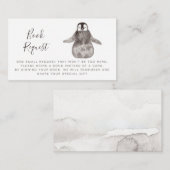 Schattigee Baby Penguin Baby shower Boek Aanvraag Informatiekaartje (Voorkant / Achterkant)