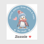 Schattigee Baby Penguin Blauw Kerstmis voor Kids G Sticker (Vel)