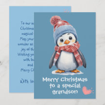 Schattigee Baby Penguin Blue Christmas voor Kids V