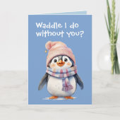 Schattigee Baby Penguin Fun Christmas Humor Vakant Kaart (Voorkant)