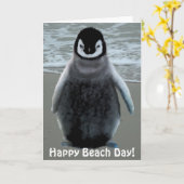 Schattigee Baby Penguin-lover Beach Funny Birthday Kaart (Gele Bloem)