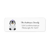 Schattigee Baby Penguin retour adreslabel Etiket (Voorkant)
