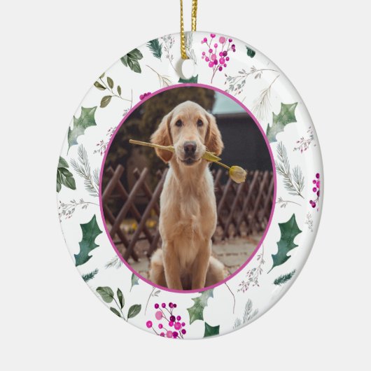 Schattigee Baby Pet Eerste Kerstfoto Ornament (Links)